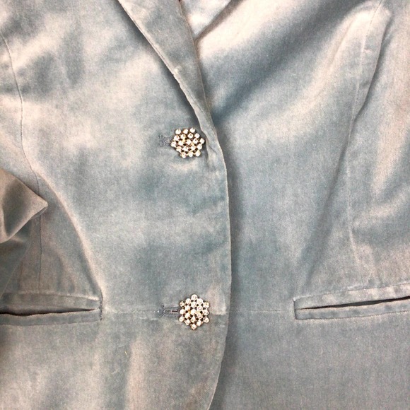 Velvet Blazer Rhinestone Buttons - Picture 2 of 10